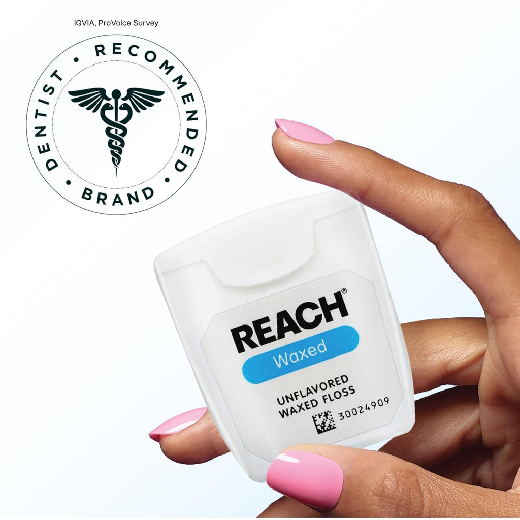 Waxed Dental Floss,Unflavored, Plaque Remover for Teeth, Shred Resistant, Floss Slides Smoothly, Easy to Use, Waxed, Deep Cleaning Teeth, Oral Care, PFAS Free, for Adults & Kids, 1 Pack, 55 Yd