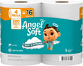 Toilet Paper, 4 Mega Rolls = 16 Regular Rolls, Soft and Strong Toilet Tissue