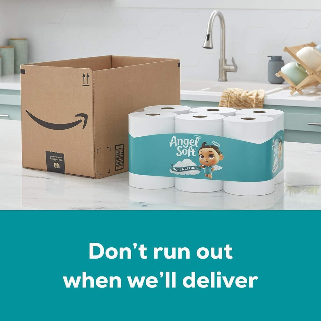 Toilet Paper, 4 Mega Rolls = 16 Regular Rolls, Soft and Strong Toilet Tissue