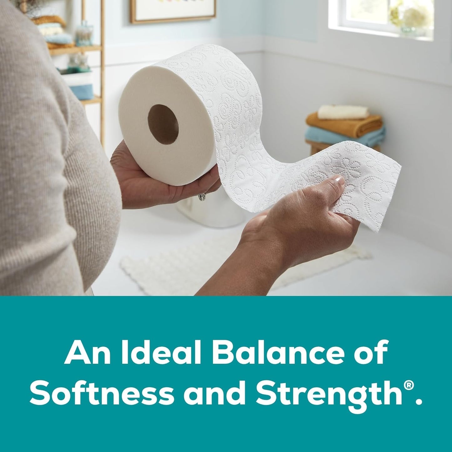 Toilet Paper, 4 Mega Rolls = 16 Regular Rolls, Soft and Strong Toilet Tissue