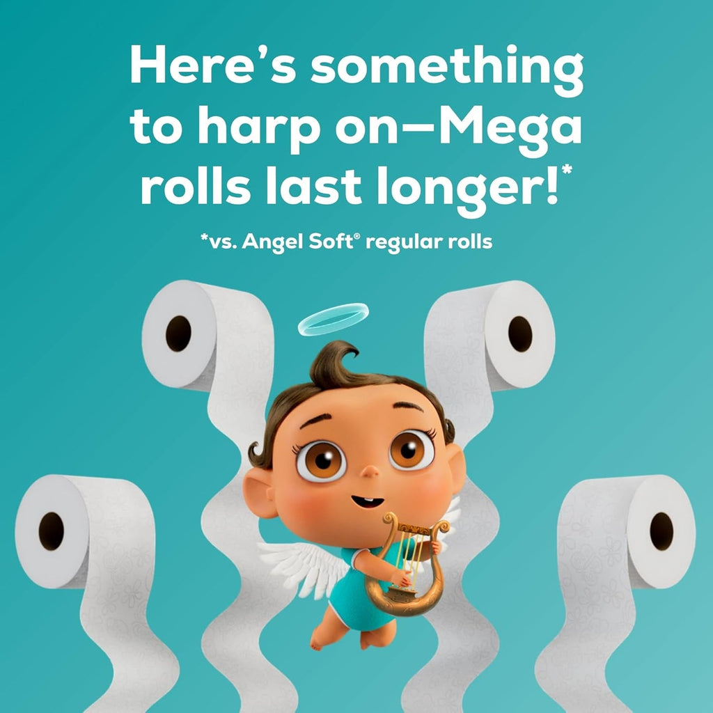 Toilet Paper, 4 Mega Rolls = 16 Regular Rolls, Soft and Strong Toilet Tissue