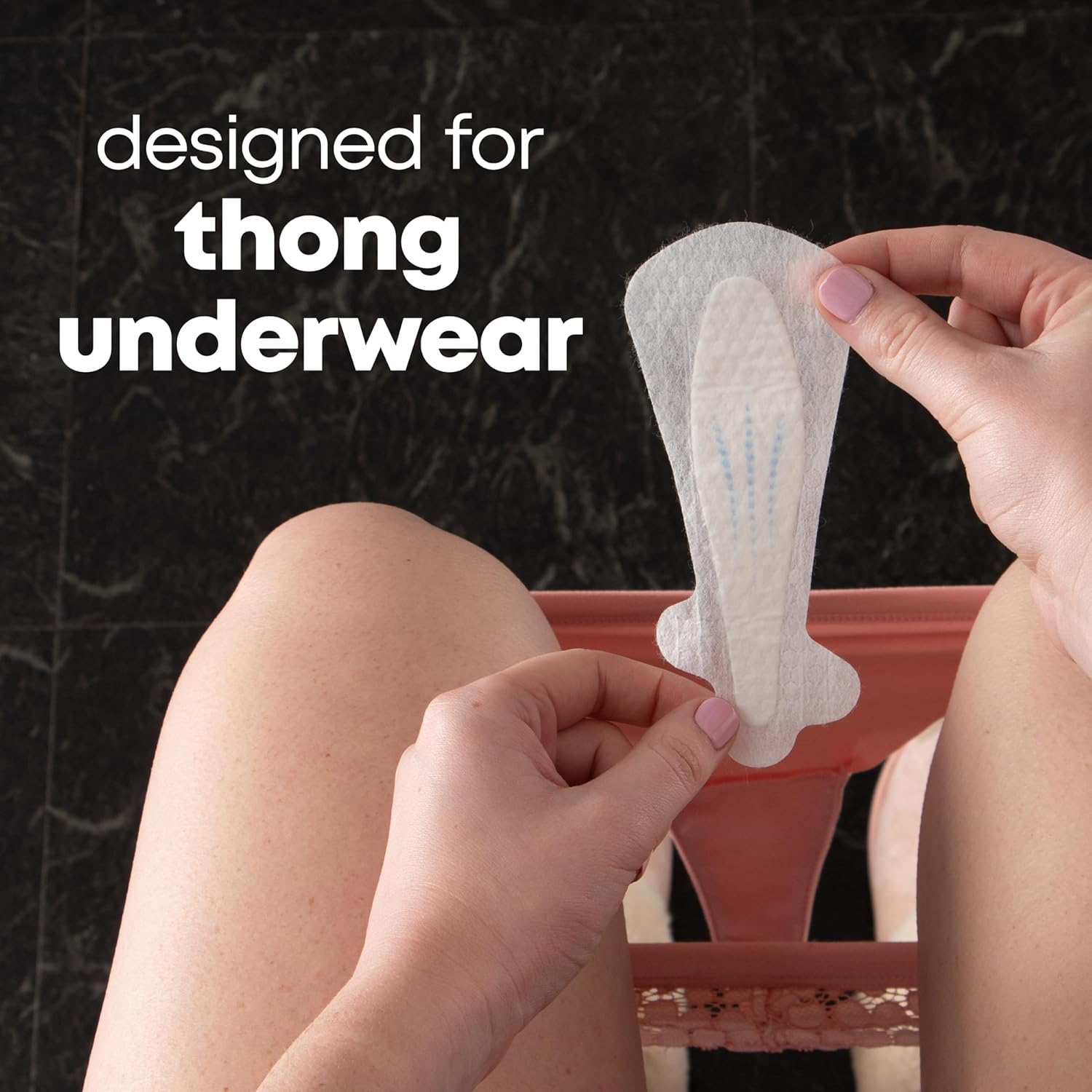 Balance Daily Panty Liners for Thongs, Wrapped, Light Absorbency, Regular Length, 50 Count (Packaging May Vary)